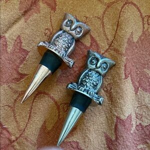 Elegant Owl Wine Stoppers - Bronze and Copper